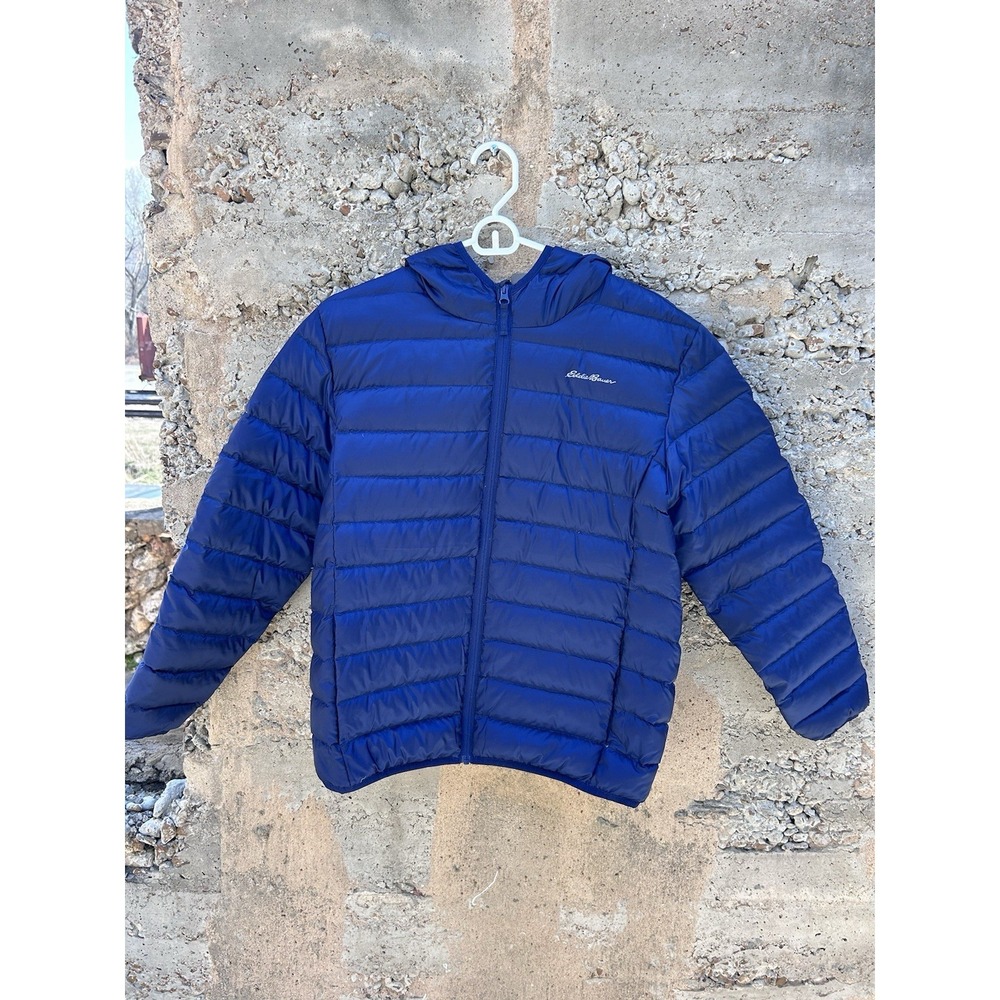 EDDIE BAUER Kids Lightweight ‎ Down Packable Puffer Hooded Jacket Size XL 16